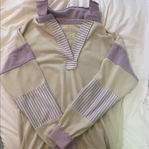 Purple and Cream Striped Pullover
